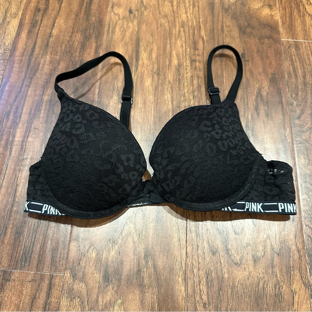 Black Cheetah Lace Bra